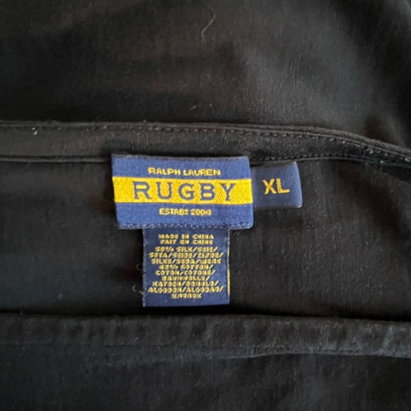 Ralph Lauren “Rugby” black cotton top with crunched sleeves, sz XL - Picture 3 of 4